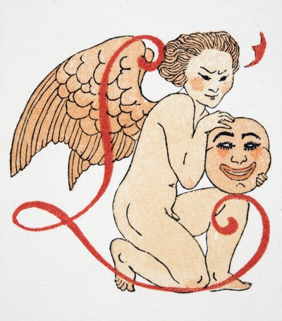 Cupid, pub. 1922 (stensiltrykk) av Francois Louis Schmied