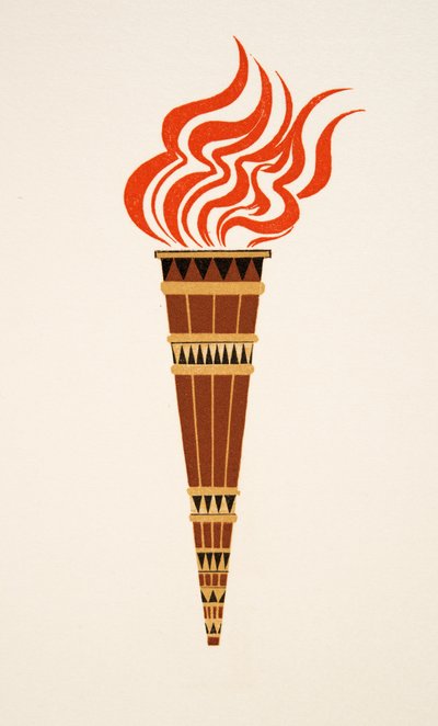 Flaming Torch fra Prometheus Enchained by Aeschylus, pub. 1941 (stensiltrykk) av Francois Louis Schmied