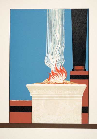 Flaming Torch fra Prometheus Enchained by Aeschylus, pub. 1941 (stensiltrykk) av Francois Louis Schmied