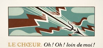 Grafisk illustrasjon fra Prometheus Enchained av Aeschylus, pub. 1941 (stensiltrykk) av Francois Louis Schmied