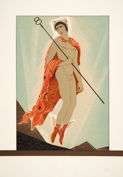Hermes, fra Prometheus Enchained by Aeschylus, pub. 1941 (stensiltrykk) av Francois Louis Schmied