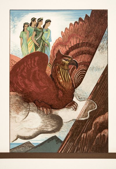 Illustrasjon fra Prometheus Chained av Aeschylus, pub. 1941 (stensiltrykk) av Francois Louis Schmied