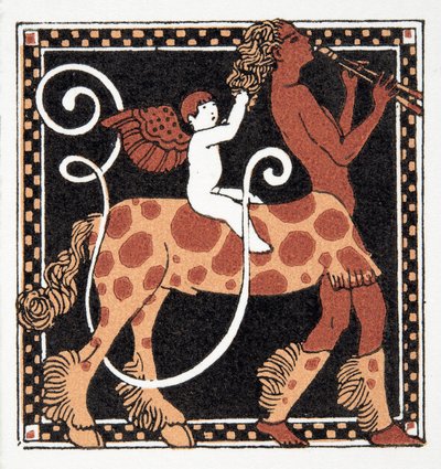 Bokstaven U, fra Personages de Comedie, pub. 1922 (stensiltrykk) av Francois Louis Schmied