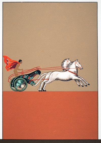 Man and Chariot, illustrasjon fra Prometheus Enchained by Aeschylus, pub. 1941 (stensiltrykk) av Francois Louis Schmied