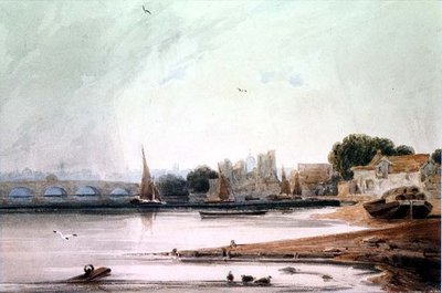 Lambeth Palace og Westminster Bridge av Francois Louis Thomas Francia