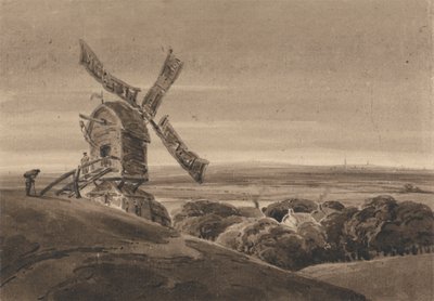 Landskap med vindmølle av Francois Louis Thomas Francia