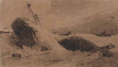 Havarerte skip i et stormfullt hav av Francois Louis Thomas Francia