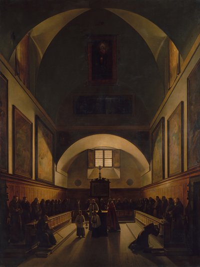 Koret til Kapusinerkirken i Roma, 1814-15. av Francois Marius Granet