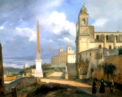 Treenigheten av fjellene og Medici-villaen, Roma, 1808 av Francois Marius Granet