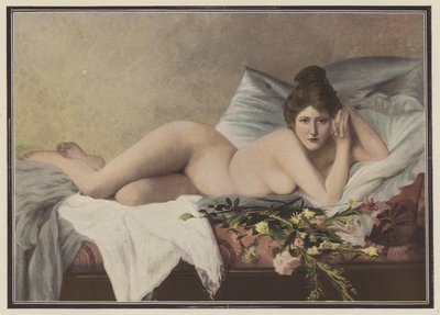 Visne blomster fra en elsker (farge litho) av Francois Maurice Lard