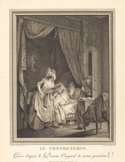 Tilbakeslaget av Francois Nicolas Barthelemy Dequevauviller after Nicolas Lavreince