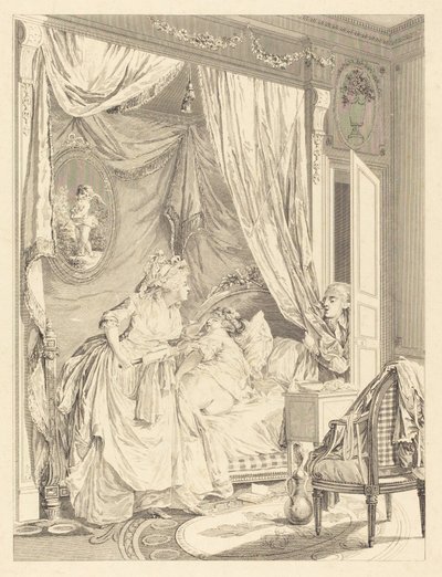 Tilbakeslaget av Francois Nicolas Barthelemy Dequevauviller after Nicolas Lavreince