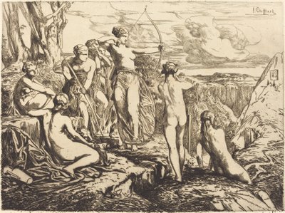 Diana og nymfene hennes av Francois Nicolas Chifflart