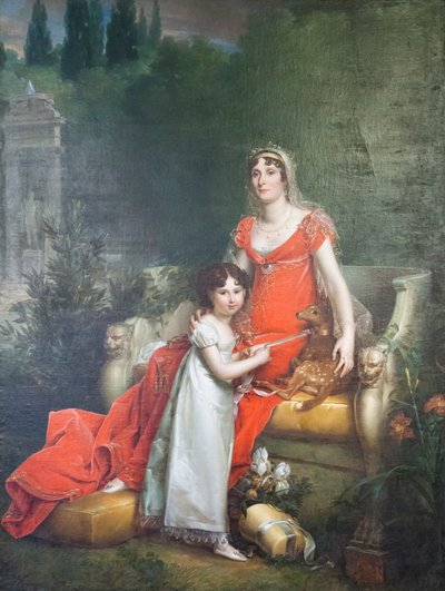 Elisa Bonaparte Baciocchi med datteren Napoleona Elisa av Baron François Pascal Simon Gérard