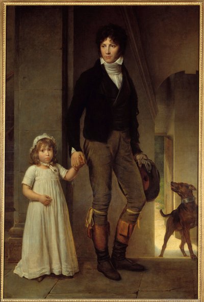 Portrett til fots av maleren Jean Baptiste Isabey (1767-1855) og hans datter Maleri av Francois Gerard (1770-1837) 1795 Søn. 1,94x1,3 m av Baron François Pascal Simon Gérard