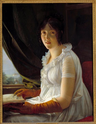 Portrett av Madame Barbier Walbonne (1763-1837) kone til maleren Jacques Luc Barbier Maleri av Francois Gerard (1770-1837) 1796 Søn. 0,79x0,59 m av Baron François Pascal Simon Gérard