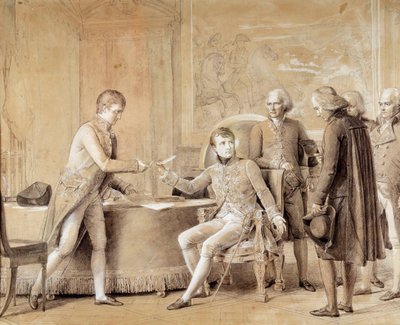 Underskrift av konkordatet mellom Frankrike og Saint Siege av den første konsulen 15. juli av Baron François Pascal Simon Gérard