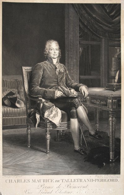 Charles Maurice de Talleyrand-Perigord, Prince of Benevent, visestorkurfyrst, pub. 1809 av Francois Pascal Simon Gerard