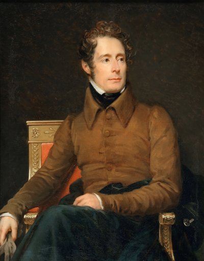 Portrett av Alphonse-Marie-Louis de Prat de Lamartine av Francois Pascal Simon Gerard