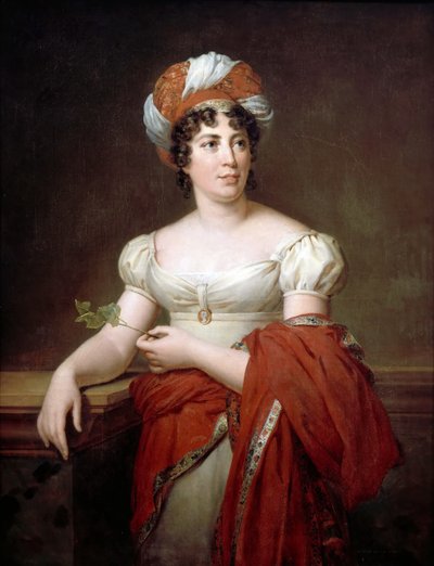 Portrett av forfatteren baronesse Anne Louise Germaine de Staël 1766-1817 av Francois Pascal Simon Gerard