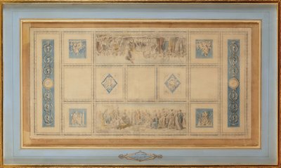 Studie for det malte taket på biblioteket i konservatoriet, 1812 av Francois Pascal Simon Gerard