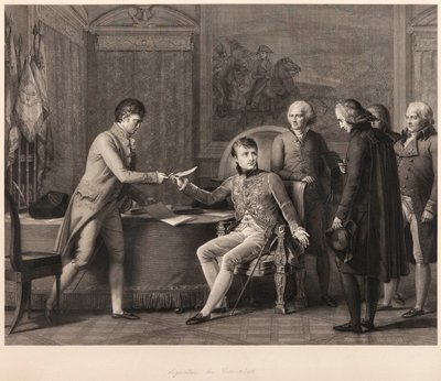 Undertegnelsen av konkordatet mellom Frankrike og Den hellige stol 15. juli 1801 av Francois Pascal Simon Gerard