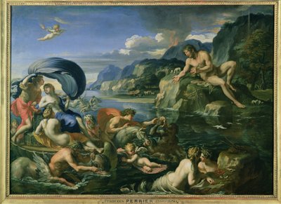 Acis og Galatea gjemmer seg fra den gigantiske polyfemus av Francois Perrier
