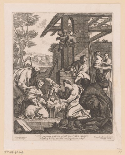 Geboorte van Christus Her fødte moren faren (...) (tittel på objekt) av Francois Perrier