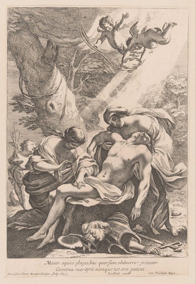 Martelaarschap van de heilige Sebastiaan Den større ridderen må dekke med slagene (...) (tittel på objekt) av Francois Perrier