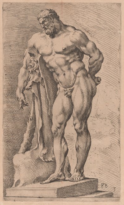 Farnese Hercules, trekvart visning vendt mot venstre [plate 3] av Francois Perrier