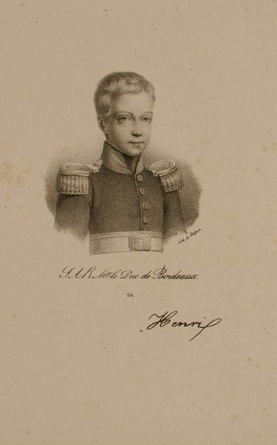 Henri Charles Ferdinand Marie Dieudonne av Frankrike, hertug av Bordeaux, greve av Chambord av Francois Seraphin Delpech