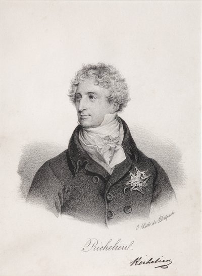 Portrett av Armand Emmanuel du Plessis, hertug av Richelieu, 1820-tallet av Francois Seraphin Delpech