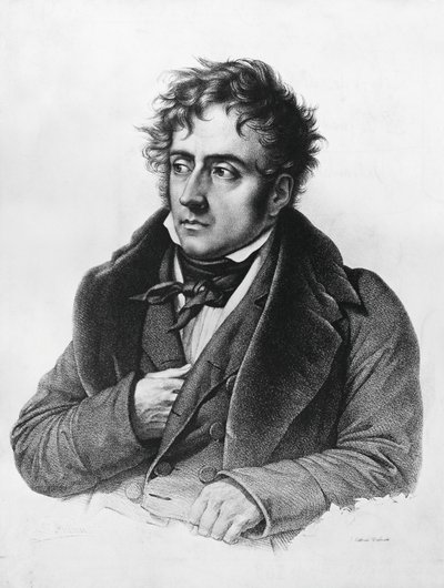 Portrett av Francois-Rene, vicomte de Chateaubriand (1768–1848), fransk forfatter, politiker, diplomat og historiker av Francois Seraphin Delpech