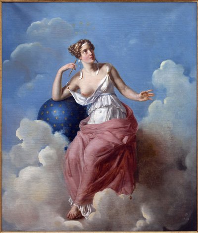 Astronomi. Maleri av Francois Vincent Latil (1796-1890), Olje på lerret av Francois Vincent Mathieu Latil
