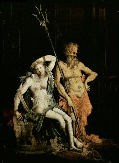 Scene of Hell: detalj som viser Hades og Persephone, herskere over underverdenen olje på lerret detalj av 89773 av Francois de Nome