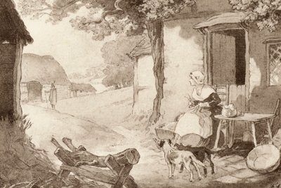 Illustrasjon for The Scholar-Gipsy av Matthew Arnold (farge litho) av Frank Adams