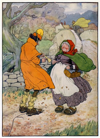 Illustrasjon for historien om Tom Piper's Son (farge litho) av Frank Adams