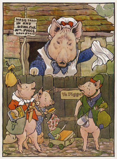 Illustrasjon for De tre små griser av Frank Adams