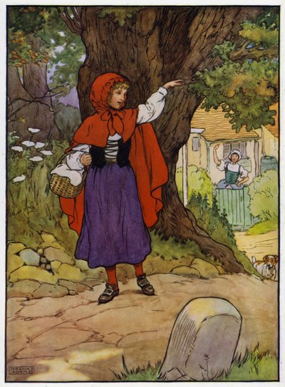 Rødhette (farge litho) av Frank Adams