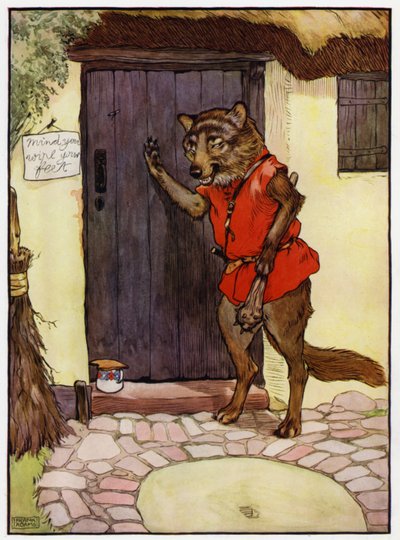 Rødhette (farge litho) av Frank Adams