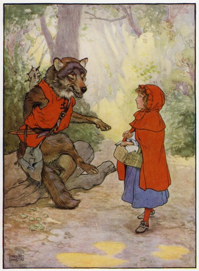 Rødhette (farge litho) av Frank Adams