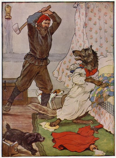 Rødhette (farge litho) av Frank Adams