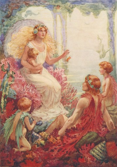 The Home of the Merman, fra The Forsaken Merman av Matthew Arnold av Frank Adams