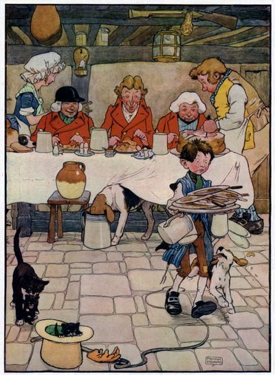 Three Jolly Huntsmen (farge litho) av Frank Adams