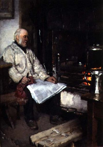 Vinter (olje på lerret) av Frank Bramley