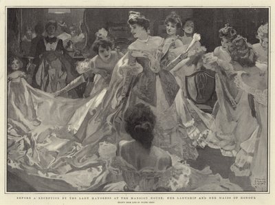 Før en mottakelse av Lady Mayoress i Mansion House, hennes Ladyship og hennes Maids of Honor av Frank Craig