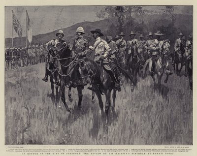 Til ære for kongen av Portugal, anmeldelsen på Hans Majestets fødselsdag på Komati Poort av Frank Craig