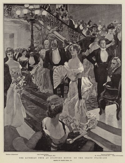 Redningsbåtfesten ved Stafford House på Grand Staircase av Frank Craig