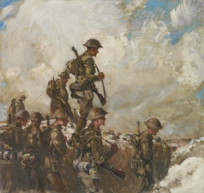 Gjennom sevlene til Pozieres, ca. 1918 (olje på lerret) av Frank Crozier