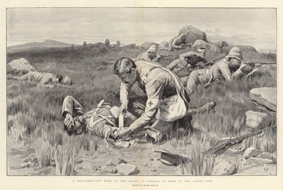 En ikke-stridende helt foran en kirurg på jobb i skuddlinjen av Frank Dadd